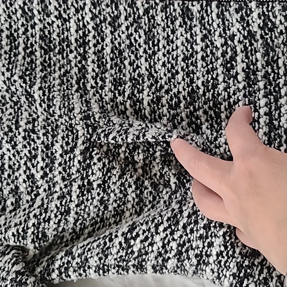 Loft Black White Asymmetrical Zip Moto Blazer Jacket, Size S - Picture 6 of 10